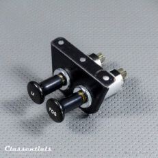 Vintage Original 1950s / 1960s Metal Dashboard Switch Panel with Two Switches for Auxiliary LR (Spot) and Fog Lamps