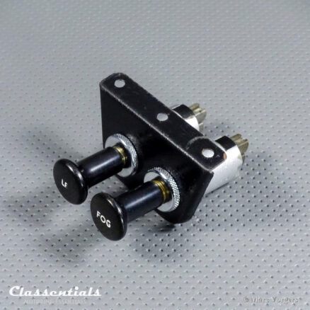 Vintage Original 1950s / 1960s Metal Dashboard Switch Panel with Two Switches for Auxiliary LR (Spot) and Fog Lamps